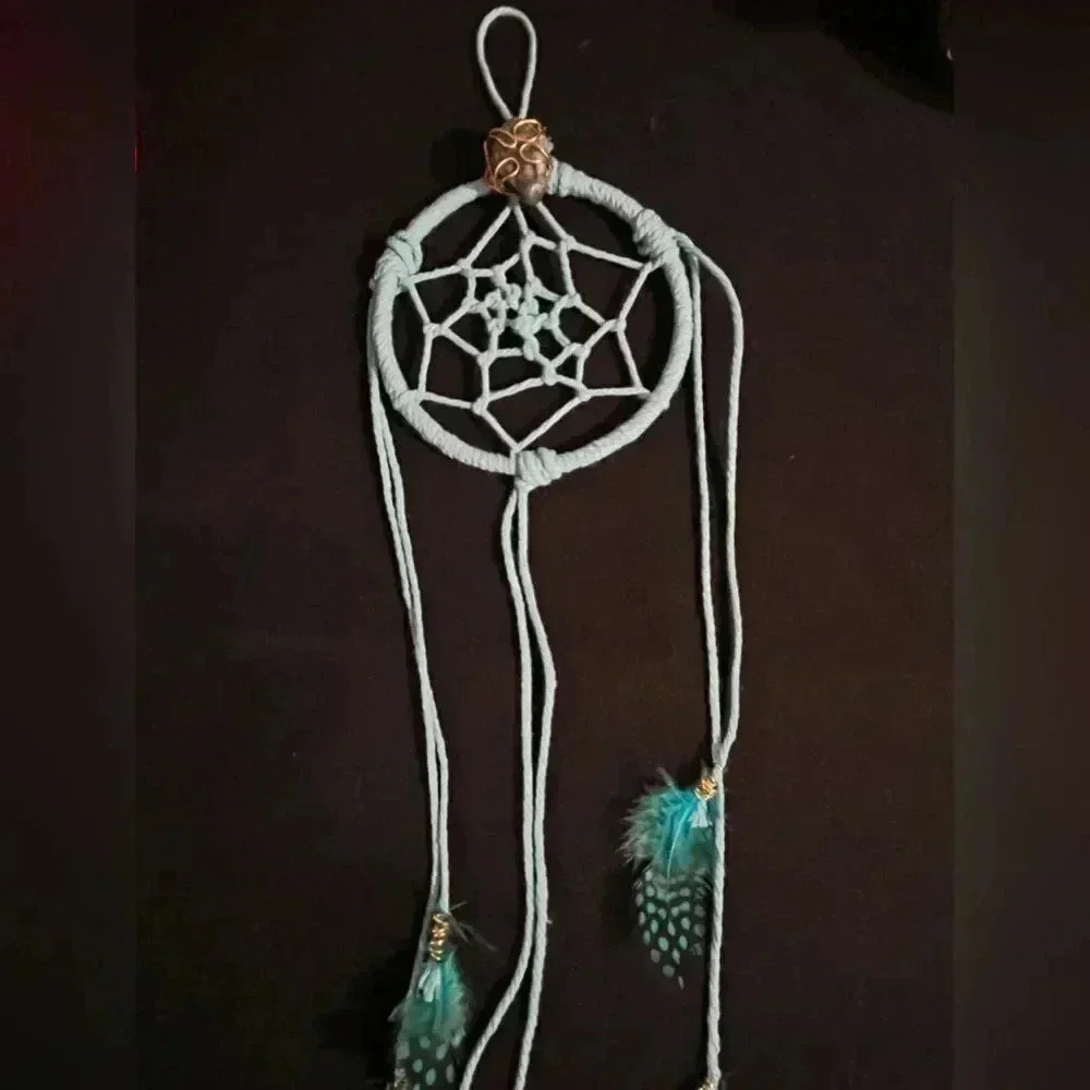 Lorena Espinoza Design handmade dream catcher with gemstone